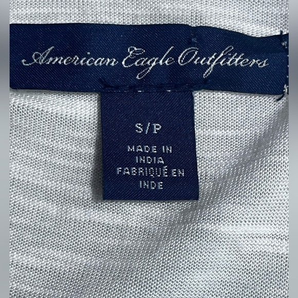 AMERICAN EAGLE Ivory Slouchy Oversized Boho Shirt w/ Lace Sleeves Size Small - Picture 3 of 7